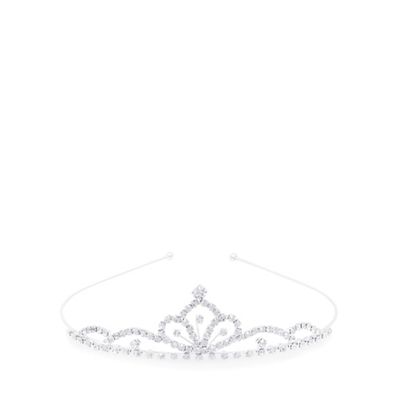 Girls' silver diamante embellished tiara
